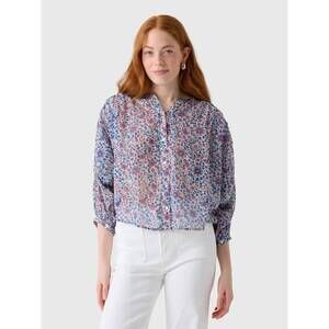 NEW M.A.B.E. della print long sleeve top in blue/pink